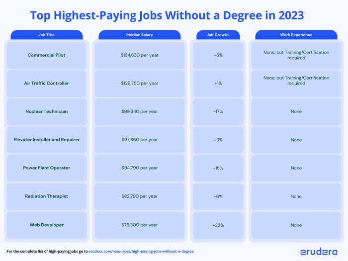 List of 18 High-Paying Jobs Without a Degree in 2023 — Erudera